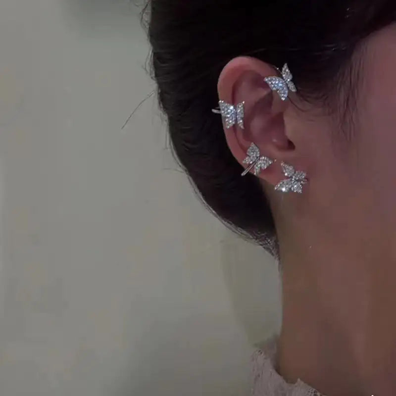 Fashion Earring Butterfly Ear Clip And Ear Hook Jewelry